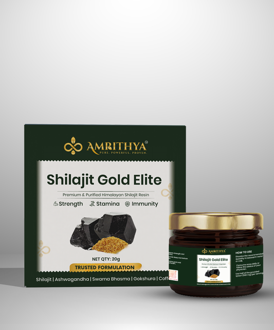 Pure Himalayan Shilajit ayurvedic supplement by Amrithya for strength, stamina new